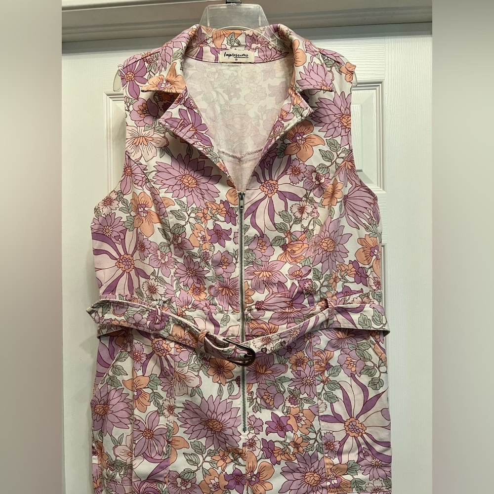Impressions 1x floral jumpsuit